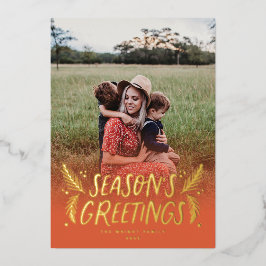 手描きパインベリー 箔シーズンカード