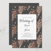 手描きパンパスパターン植物体結婚の 招待状 (正面/裏面)