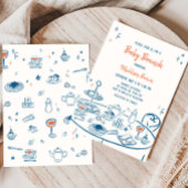 手描きパーティーベビーシャワー招待状 招待状