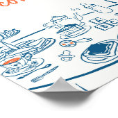 手描きパーティー赤ちゃんシャワーありがとうござ来う ポスター (角)