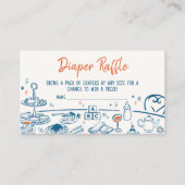 手描きパーティー赤ちゃんシャワーおむつラッフル エンクロージャーカード (正面)