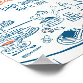 手描きパーティー赤ちゃんシャワーへようこそ ポスター (角)