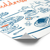 手描きパーティー赤ちゃんシャワー封筒ステーション ポスター (角)