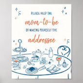 手描きパーティー赤ちゃんシャワー封筒ステーション ポスター (正面)