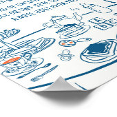 手描きパーティー赤ちゃんシャワー深夜おむつ ポスター (角)