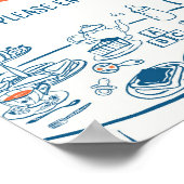 手描きパーティー赤ちゃんシャワー食品 ポスター (角)