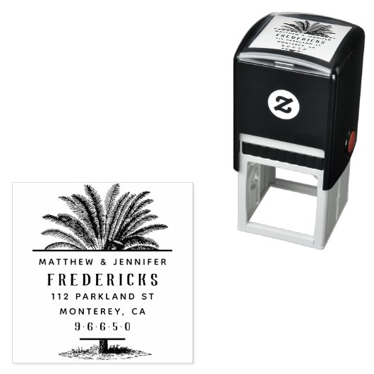 手描きパームツリーサマー結婚ズ差出人住所 セルフインキングスタンプ (インサイチュ)