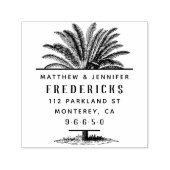 手描きパームツリーサマー結婚ズ差出人住所 セルフインキングスタンプ (デザイン)