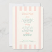 手描きパーム春ピンクバチェロレッテ週末 招待状 (裏面)