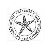 手描きヒトデ丸タイポグラフィ差出人住所 ラバースタンプ (インプリント)