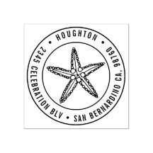 手描きヒトデ丸タイポグラフィ差出人住所