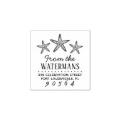 手描きヒトデ家族名差出人住所 ラバースタンプ (インプリント)