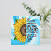 手描きヒマワリと引用文 (スタンド正面)