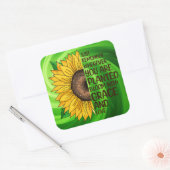 手描きヒマワリと引用文 スクエアシール (封筒)