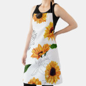 手描きヒマワリ鮮やかは黄色。 エプロン (インサイチュ)