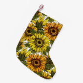 手描きヒマワリ スモールクリスマスストッキング (正面 (吊り時))
