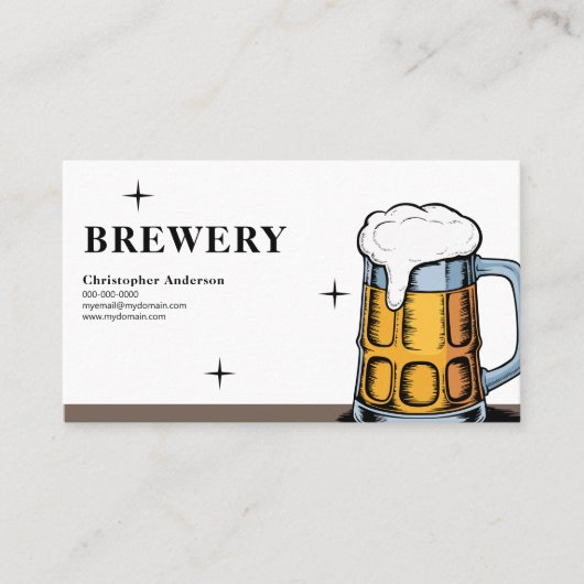 手描きビアマグ – Brewery 名刺 (正面)