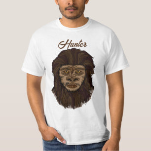 手描きビッグフットサスカッチ湿地エイプハンター Tシャツ