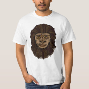 手描きビッグフットサスカッチ湿地APE Tシャツ