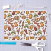 手描きビールとスナックのパターン 薄葉紙 (クラフト)