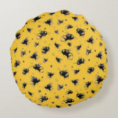 手描きビー装飾用クッション付き装飾デザイン ラウンドクッション (裏面)