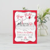 手描きピイタリアンザパーティー誕生日 招待状 (スタンド正面)