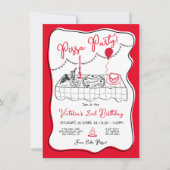 手描きピイタリアンザパーティー誕生日 招待状 (正面)