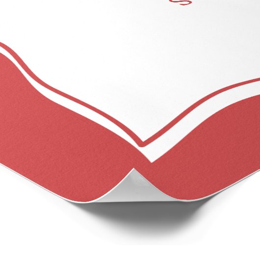 手描きピイタリアンザワインブライダルシャワー看板 ポスター (角)