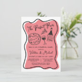 手描きピザとワイン完璧なペイタリアンア 招待状 (スタンド正面)