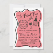 手描きピザとワイン完璧なペイタリアンア 招待状 (正面)