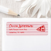 手描きピザピンクチャオベビーベビーシャワー ラベル (インサイチュ)