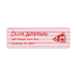 手描きピザピンクチャオベビーベビーシャワー ラベル