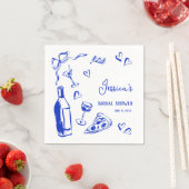 手描きピザヴィーノザアモアブライダルシャワー スタンダードカクテルナプキン (インサイチュ)