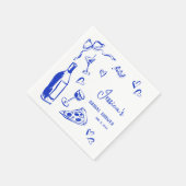 手描きピザヴィーノザアモアブライダルシャワー スタンダードカクテルナプキン (角)