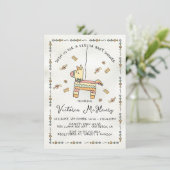 手描きピニャタメキシコフェスタ赤ちゃんシャワー 招待状 (スタンド正面)