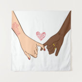 手描きピンキーの誓いピンキー約束の概念 タペストリー (正面)