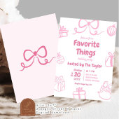 手描きピンクのお気に入り交換パーティー 招待状