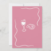 手描きピンクオイスターカクテル大人誕生日 招待状 (裏面)