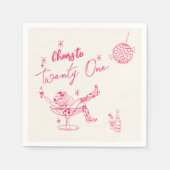手描きピンクコースタルカウガール21歳の誕生日 スタンダードカクテルナプキン (正面)