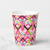 手描きピンクジグザグパターン 紙コップ (裏面)