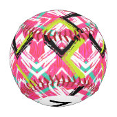 手描きピンクジグザグパターン 野球ボール (裏面)