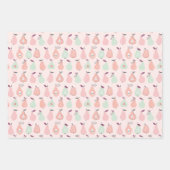 手描きピンクナシ模様 ラッピングペーパーシート (正面3)