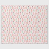 手描きピンクナシ模様 ラッピングペーパー (フラット)