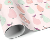 手描きピンクナシ模様 ラッピングペーパー (ロールコーナー)