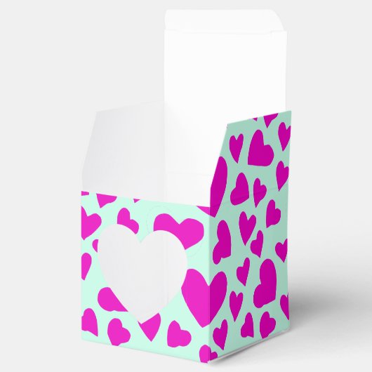 手描きピンクハートバレンタインギフト フェイバーボックス (オープン)