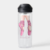 手描きピンクバレエ靴 ウォーターボトル (背面)