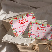 手描きピンクピザチャオベビーおむつラッフル エンクロージャーカード