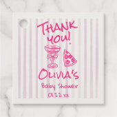 手描きピンクピザ特別デリバリーシャワー フェイバータグ (正面)