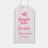 手描きピンクピザ特別配送ベビーシャワー ギフトタグ (正面)