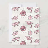 手描きピンクメディカルディスコボール卒業 招待状 (裏面)